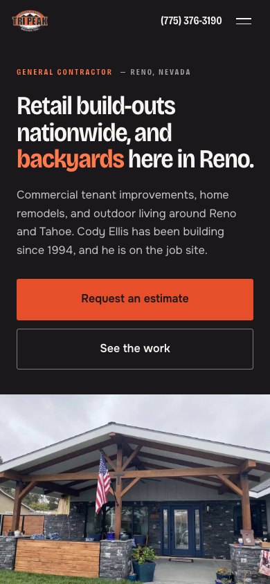 The new homepage on a phone